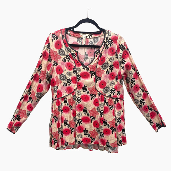 Matilda Jane Mistletoe Magic Long Sleeve V Neck Tunic Top Womens S - Picture 1 of 7
